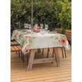 thumbnail image 3 of Outdoor Tablecloth with Umbrella Hole for Patio/Picnic/Party/Camping, Tropical Botanical Waterproof Table Cloth Rectangle Table Cover Washable, Farmhouse Leaves Floral Rustic Burlap (60"x 84"), 3 of 9