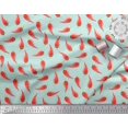 thumbnail image 2 of Soimoi Green Heavy Satin Fabric Chilli Vegetable Fabric Prints By Yard 56 Inch Wide, 2 of 2