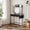 Black, variant on KATHY&BOB Modern Vanity Makeup Desk with LED Light, Freestanding Ladder Vanity Table with 2 Fabric Drawers & Side Bag, Home Office Desk with Power Outlet, Arched Design Open Shelf, White (No Mirror)
