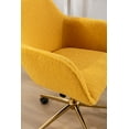 thumbnail image 6 of Home Office Chair,Height Adjustable Swivel Task Chair with Universal Wheels and Gold Metal Legs,Upholstered Desk Chair Vanity Chair for Small Space Bedroom Study,Yellow, 6 of 7