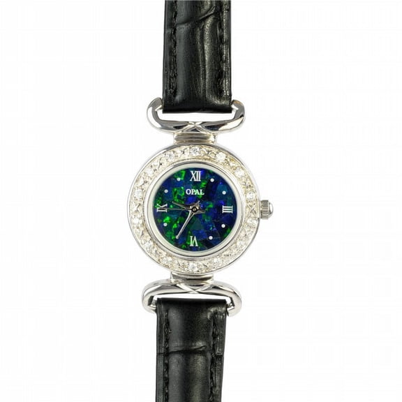 ALLURING CONFIDENCE AUSTRALIAN OPAL WATCH WITH GENUINE LEATHER BAND