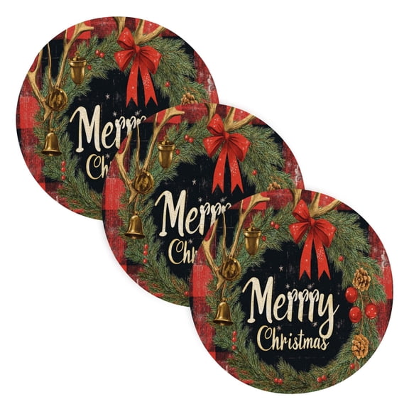 BZSMCE Mats for Pots,Pans Place Elegant Christmas Bowknot Print Simple Style Pattern Pot Mats