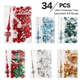 thumbnail image 2 of Bearachild Paquete de 34 bolas de Navidad, juego de atmósferas de fiesta, colgante de Navidad, pared reutilizable de plástico, decoración de fondo para Kits de decoración para fiestas Oro blanco Bearachild HA065282-06, 2 of 6