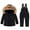 Black, variant on Ski Suits for Kids, Boys Girls Fashion Solid Color Down Jackets Keep Thickening Warm Outdoor Coat Jumpsuit Set