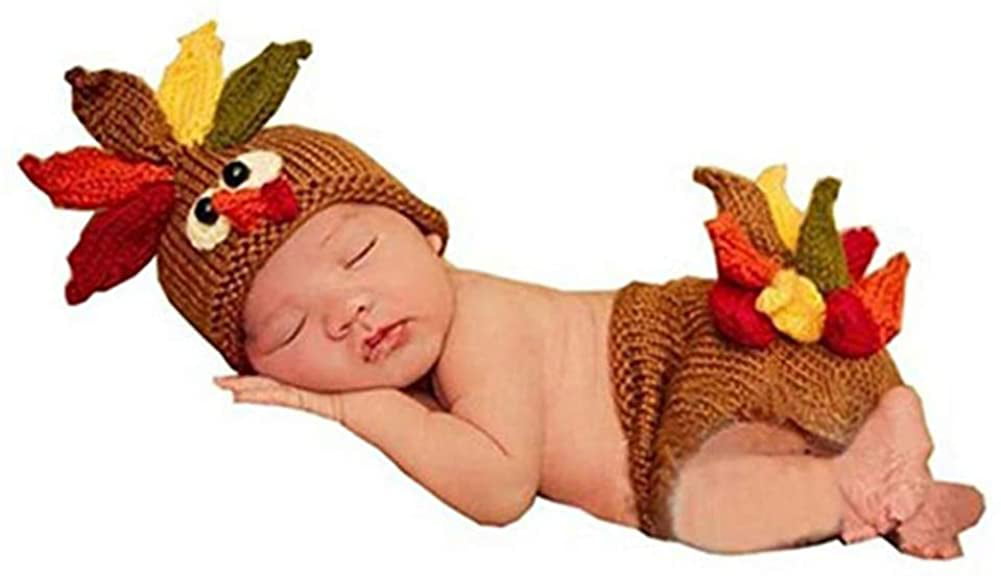 Christmas Halloween Newborn Photography Prop Baby Boy Girl Photo Outfits Turkey Hat Short Photo shoot Costume 