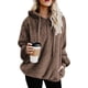 thumbnail image 1 of Sudadera con capucha y bolsillos extragrandes y acogedores para mujer, sudadera deportiva de polar, 1 of 6