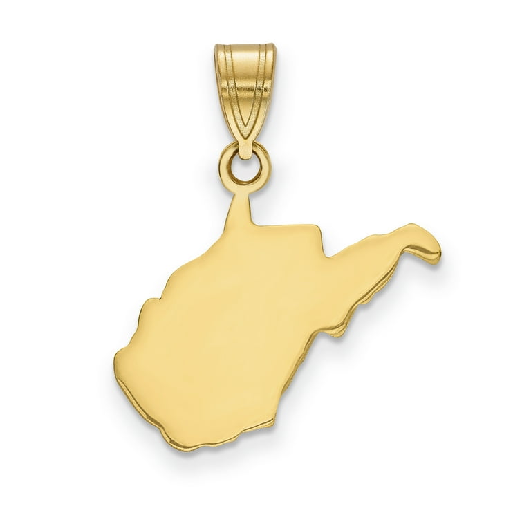 New 14k Gold Virginia 2024 State Map Pendant