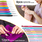 BCOOSS Crochet Kit for Beginners Adults 73PCS Crochet Hook Set with Yarn Canvas Tote Bag