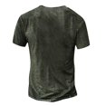 thumbnail image 2 of Mens Distressed Henley Shirts Retro Short Sleeve Tee Shirts Casual Button Down Washed T-Shirts for Men, 2 of 3