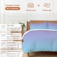thumbnail image 6 of 3 Piece Ombre Blue Purple Duvet Cover Set Full Size, Microfiber Comforter/Quilt Cover with Corner Ties and 2 Pillowcases, Colorful Painting All Season Soft Bedding with Zipper Closure, 6 of 8