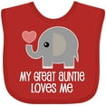 thumbnail image 3 of Inktastic Great Auntie Loves Me Elephant Boys or Girls Baby Bib, 3 of 4