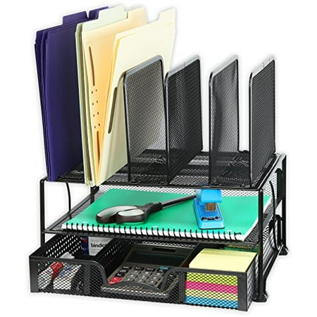 Simplehouseware Mesh Desk Organizer With Sliding Drawer Double Simplehouseware Mesh Desk Organizer