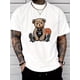 thumbnail image 1 of Men's Casual Crew Neck Graphic T-shirt With Fancy Print, Trendy Short Sleeve Top For Summer Daily Wear, 1 of 5