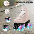 thumbnail image 5 of GAMBE Roller Skates, Double Row Roller Skates, Cool Light Up Quad, Camouflage Pink（Women 7.5-9/Men 6.5-8), 5 of 8