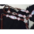 thumbnail image 3 of Showman Pony Tie Dye Unicorn Print Leather Headstall & Breast Collar Set, 3 of 4