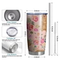 thumbnail image 6 of 20 Oz Golden Retriever with Flowers Coffee Tumbler Double Wall Insulated Stainless Steel Water Bottle | Metal Reusable Thermoses Flask with Cup Cap | Leak & Sweat Proof with Anti-Dust Lid, 6 of 7