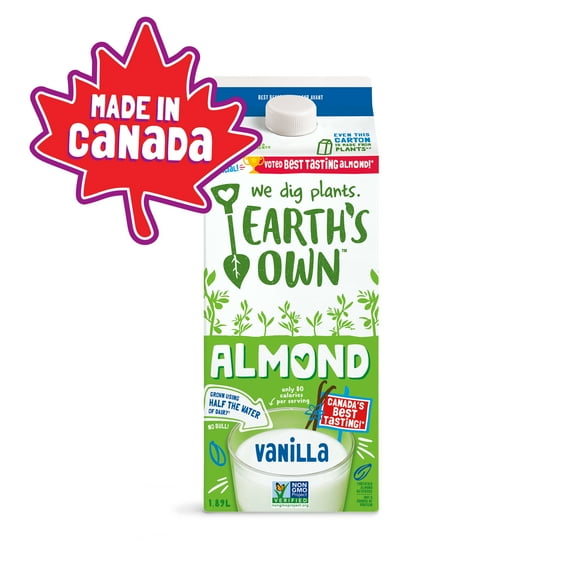 Boisson à l'amande Earth's Own, Vanille 1,89L ait d'amande Earth's Own, Vanille, sans produits laitiers, à base de plantes 1,89L_FR