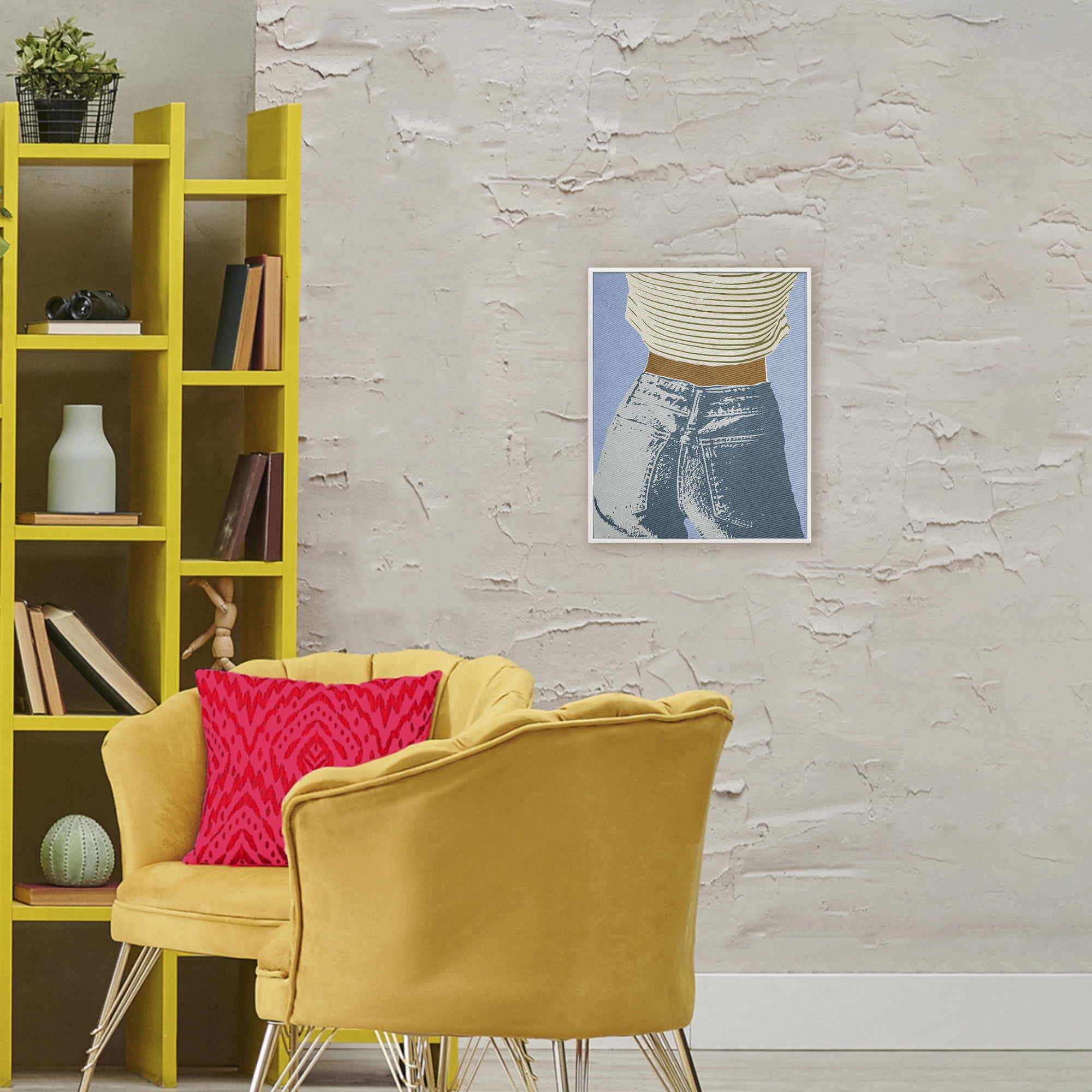 Stupell Industries Vintage Jeans & Tee White Framed Giclee Art, design by Victoria Barnes