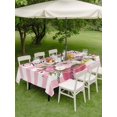 thumbnail image 3 of Outdoor Tablecloth with Umbrella Hole and Zipper, Valentine's Day Rectangle Table Cloth 60x120 Inch Waterproof Tablecloth, Pink Roses Flowers Stripes Country Picnic Table Cover for Patio Camping, 3 of 7
