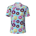 thumbnail image 2 of Daiia Donuts Pattern Men’s Polo Shirts,Solid Deck Shirt,Classic Fit, Breathable Cotton Polo for Casual and Sport Wear-X-Large, 2 of 7