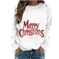 thumbnail image 5 of Sakmal Crew Neck Womens Sweatshirts Christmas White Tops Workout Merry Christmas Sweatshirt for Women, 5 of 5