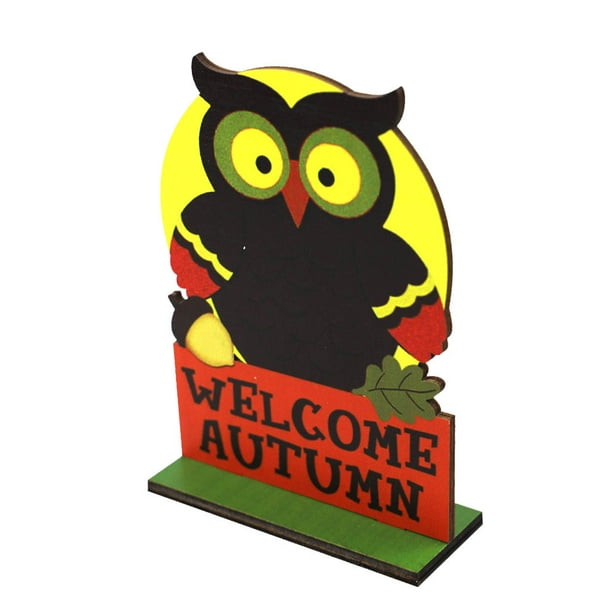 Yuarrent Adornos de Halloween Búho Verduras Acción de Gracias Cosecha de otoño Vajilla para el hogar Decoraciones Patrón de dibujos animados Centro de Kits de decoración para fiestas JM00498 Yuarrent HA063881-01