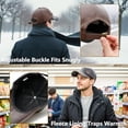 thumbnail image 3 of Leather Baseball Caps Leather Baseball Caps for Men PU Adjustable Structured Hat Winter Gift Coffee, 3 of 6