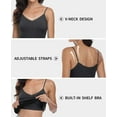 thumbnail image 4 of Camisole à Encolure en V pour Femme avec Soutien-Gorge Intégré, Bretelles Ajustables, Tricot de Coton, Lot de 2, 4 of 6
