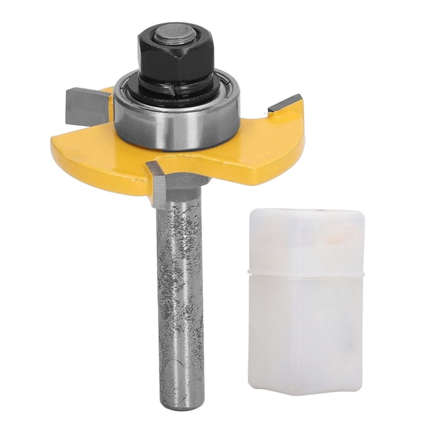 Juego de brocas para ranurar y machihembrar, fresa para madera en forma de T, vástago de 1/4 de pulgada, 3 dientes, herramienta para trabajar la madera
