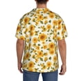 thumbnail image 3 of Lsque Classical Cute Sunflower print Men's Cuban Collar Short Sleeve Shirt Summer Beachwear Casual Button Down Fashionable Vacation Leisure Shirt-Small, 3 of 7