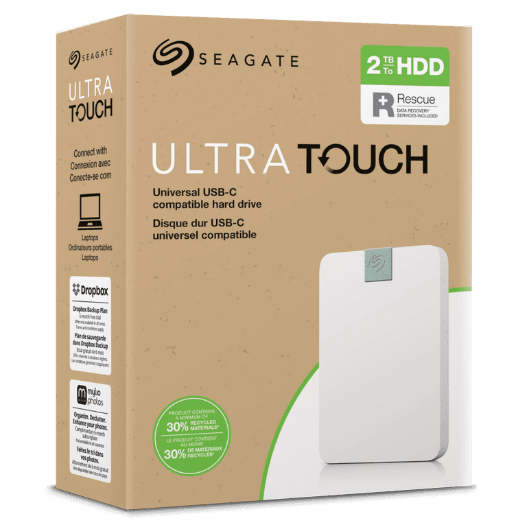 Seagate Ultra Touch 2TB External Hard Drive, USB Type C, USB