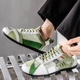 thumbnail image 3 of Men's Fashion Sneakers Thin Sole Lace up Walking Tennis Shoes Running Gym Workout Classic Retro Antislip Trainers Footwear Green Size 9, 3 of 7