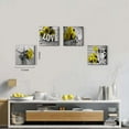 thumbnail image 6 of Yellow Rose Canvas Wall Decor for Living Room Bedroom Black and White Flower Prints Wall Art 16x16 4Pcs/Sets Couples Love Sign Paintings Pictures Bathroom Accessories Modern Artwork Home Decorations, 6 of 6