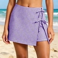 thumbnail image 6 of RQYYD Women's Gingham Wrap Skort Tie Waist Casual Summer Lightweight Breathable Trousers with Hidden Shorts, 6 of 7