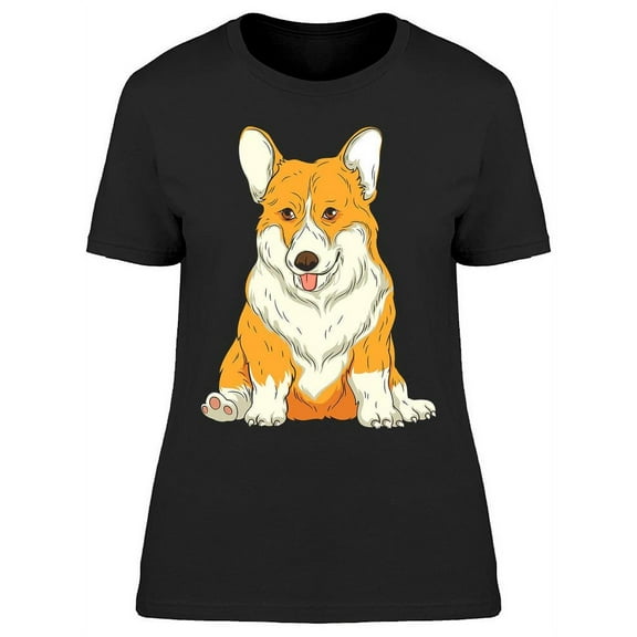 Funny Corgi Sitting T-Shirt Women -Image by Shutterstock, Female x-Large