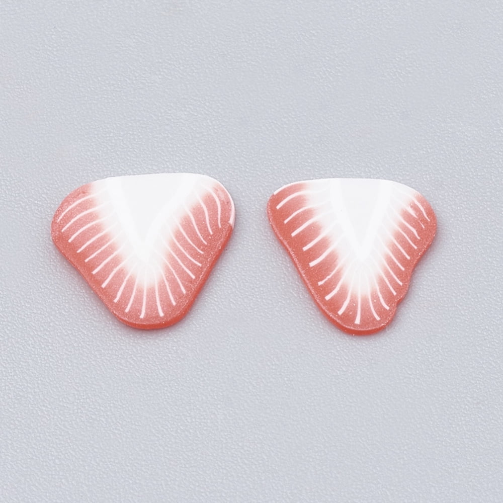 500 g Handmade Polymer Clay Nail Art Decoration Fashion Nail Care No Hole Fruit Strawberry Salmon 4~6x3~6x0.1~3mm