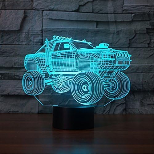 LINLIN LED Night Light 3D Illusion Bedside Table Lamp,7 Colors Changing Sleeping Light,Creative Decoration USB Touch Desk Lamp Gift for Kids Christmas Toy Gift Home Office Decorations
