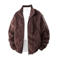 thumbnail image 4 of TRUNZI Mens Sherpa Fleece Jackets Long Sleeves Zip Up Casual Thick Warm Comfy Faux Fur Jackets with Pockets,Coffee,Size M, 4 of 6