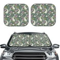 thumbnail image 2 of Xecao Retro Bunny Floral for Foldable Car Sun Shades (2-Pack) offer sun protection with an easy-fold design for convenient windshield shading., 2 of 7
