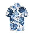 thumbnail image 4 of Mens Hawaiian Shirt Stylish Floral Pattern Short Sleeves Button Down Shirts Tropical Vacation Casual Tees Tops, 4 of 5