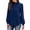 Navy Blue, variant on Long Sleeve Shirts for Women Mock Neck Tops Pleated Front Blouses Dressy Casual Fall Clothes White M