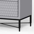 thumbnail image 4 of Benjara Rexi 48 Inch 5 Drawer Tall Dresser Chest, Honeycomb, Light Gray, Black, 4 of 10