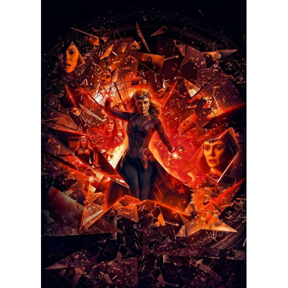 Diamond Painting Kits for Adults, Diamond Painting Stitch Gem Art Craft DIY Home Wall Decor 12x16 inch (Scarlet Witch Diamond Painting)