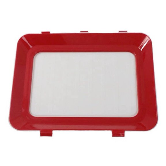 Vacuum Sealed Food Storage Tray for Refrigerator 30x22.5x2 cm Plastic Preservation Container (Red Green White)