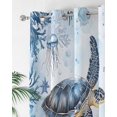 thumbnail image 2 of Retro Sea Turtles Thermal Insulated Blackout Curtains for Bedroom 84 Length Sea Stars Corals Ocean Animals Room Darkening Curtain 1 Panel Grommet Window Curtain Drape for Living Room Nursery Room, 2 of 7