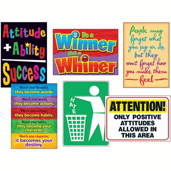 Trend, TEPA67924, Attitude Matters Posters Combo Pack, 6 / Pack, Multicolor