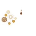 thumbnail image 1 of Arte de pared tejido en ratán y estatua de figura de animal, decoración ideal para fiestas, dormitorio, pasillo, salón de té, porche o cafetería., 1 of 8