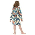 thumbnail image 7 of FORMRS Niños Bathrobe Unisex Hooded Robe Soft Plush Pajamas Sleepwear, Size 7-9T, Blue Geometric, 7 of 7