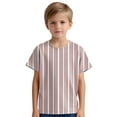 thumbnail image 5 of BRGZLK Toddler Summer T-Shirts Boys Girls Summer Fashion Cute Vertical Stripe Print Blouse Round Neck Short Sleeve Casual Versatile Tees Red 7-8 Years, 5 of 6
