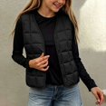 thumbnail image 2 of Afuyipoi Girls Quilted Vest (1-10) Sleeveless V-neck Warm Innerwear Waistcoat Black Size 12M, 2 of 6
